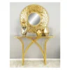 Metal And Mirror Art Deco Console Table Gold - Olivia & May