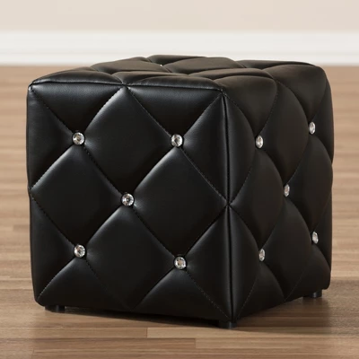Stacey Modern And Contemporary Faux Leather Upholstered Ottoman - Baxton Studio - Image 3