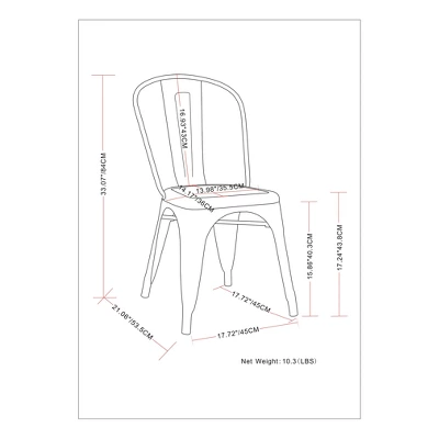 Set Of 2 Freya Metal Dining Side Chair Distressed Black/Copper - WyndenHall - Image 6