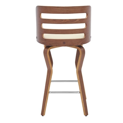 26" Verne Counter Stool With Faux Leather And Wood Finish - Armen Living - Image 5