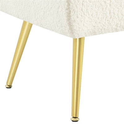 Yaheetech Modern Upholstered Button-Tufted Ottoman Footstool Bench For Bedroom - Image 6