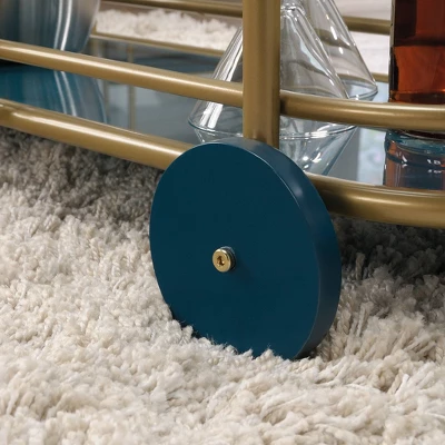 Coral Cape Bar Cart With Metal And Glass Satin Gold - Sauder - Image 7