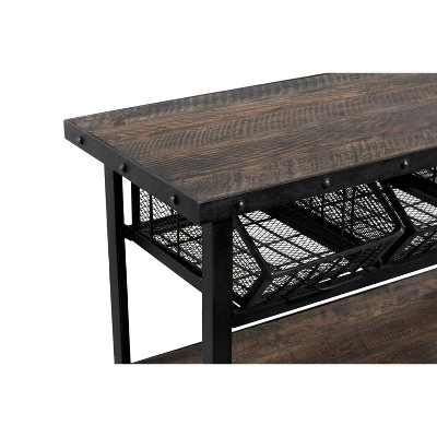 Industrial Metal Console Table Dark Black - Olivia & May - Image 6