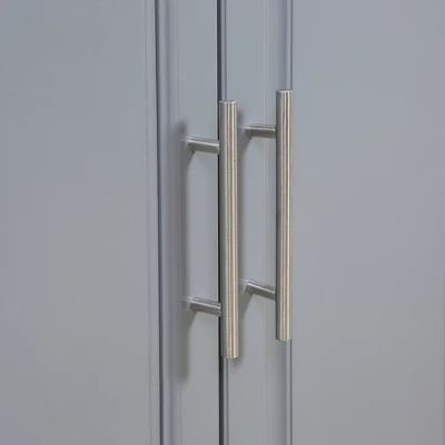 HOMCOM Rolling Kitchen Island With Storage, Portable Kitchen Cart With Stainless Steel Top, 2 Drawers, Spice, Knife And Towel Rack And Cabinets, Gray - Image 4