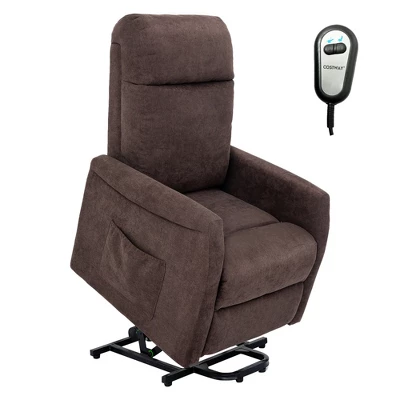 Costway Power Lift Recliner Chair For Elderly Living Room Chair W/ Remote Control GreyBrown - Image 10