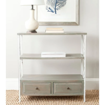 Chandra Console Table With Storage Drawers- Ash Grey - Safavieh