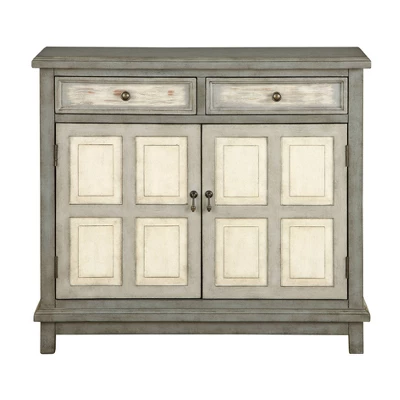 Raney 2 Drawer 2 Door Cupboard Gray - Treasure Trove Accents