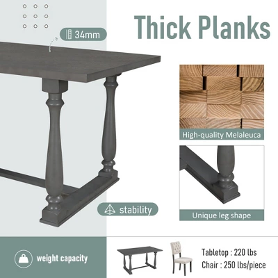 6-Piece Dining Table And Chair Set With Special-Shaped Legs And Foam-covered Seat - ModernLuxe - Image 9