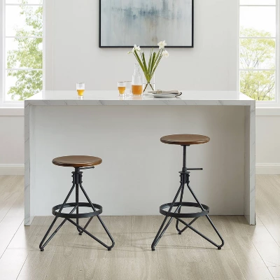 Kalen Adjustable Height Swivel Barstool Brown/Matte Black - Crosley - Image 3