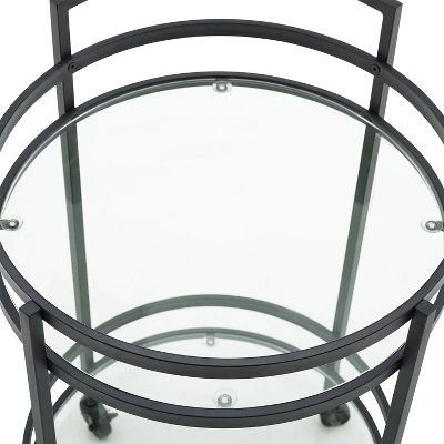 Bailey Round Bar Cart Matte Black - Crosley - Image 8