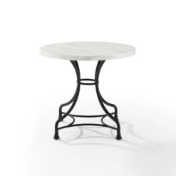 32" Madeleine Round Dining Table Matte Black - Crosley