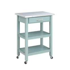 Colorado Kitchen Cart With Stainless Steel Top Blue - Boraam