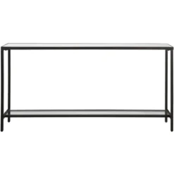 Uttermost Hayley 60" Wide Clear Mirrored Glass And Black Console Table
