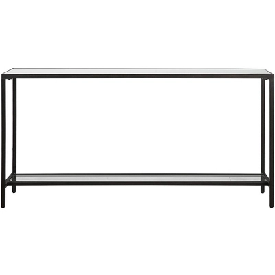 Uttermost Hayley 60" Wide Clear Mirrored Glass And Black Console Table