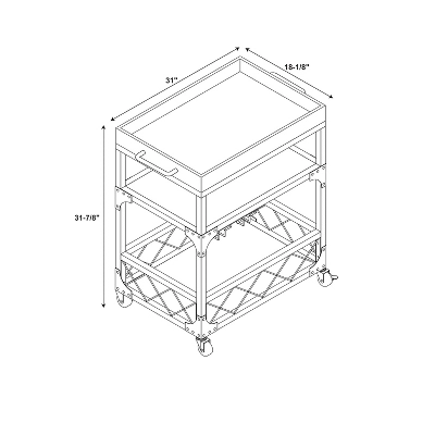Collin Bar Cart Antique Bronze - Powell Company - Image 8