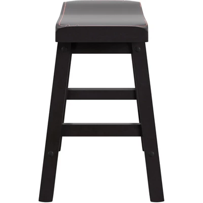 Set Of 2 29" Watkins Saddle Seat Backless Counter Height Barstools - Inspire Q - Image 4
