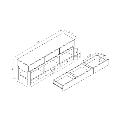 Contra TV Stand For TVs Up To 66" White Oak/Distressed Gray - MiBasics - Image 3