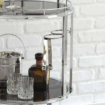 Otero Server Cart Acrylic And Chrome - Steve Silver - Image 2