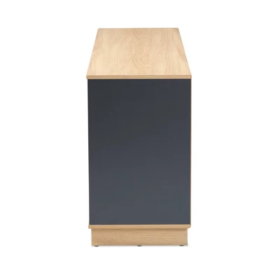 Reed 2 Door Wood Dining Room Sideboard Oak/Gray - Baxton Studio - Image 3