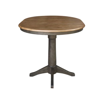 36" Justin Round Drop Leaf Dining Table Tan/Washed Coal - International Concepts - Image 5