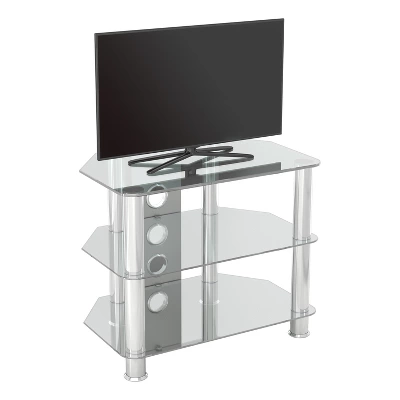 Cable Management TV Stand For TVs Up To 32" Silver/Clear - AVF - Image 5