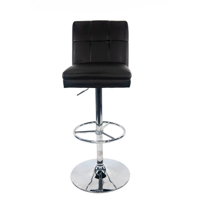 Set Of 2 Sloan Adjustable Faux Leather Swivel Barstools Black - Boraam - Image 4