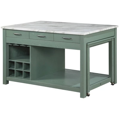 Fredricke Extendable Kitchen Island With Faux Marble - HOMES: Inside + Out - Image 10