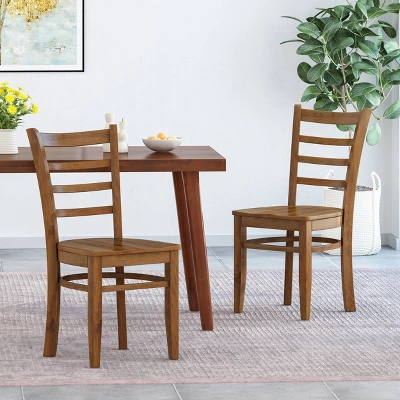 Set Of 2 Prestage Farmhouse Wooden Dining Chairs - Christopher Knight Home