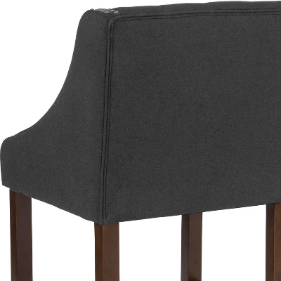 Emma And Oliver 24"H Transitional Tufted Walnut Counter Stool - Image 5
